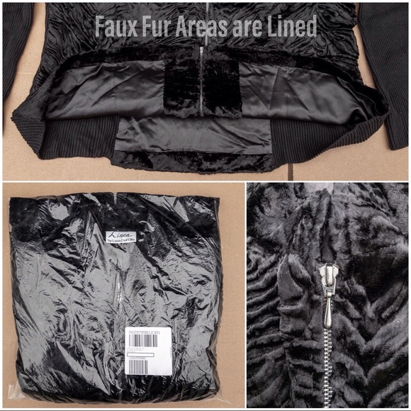 ❌SOLD❌Linea Faux Fur Jacket with Rib Detail 2X NEW - Picture 4 of 8